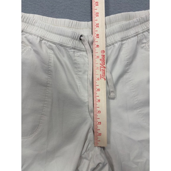 J.Jill Women's M Medium Casual Crop Pants Beige Drawstring Elastic Waist - Picture 12 of 12